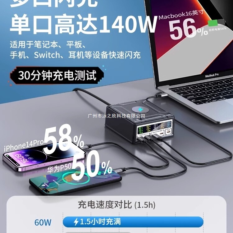 デスクトップ充電ステーション窒化ガリウム 260 ワットハイパワーマルチポート USB 充電器 PD 高速充電 160W100W Apple に適しています|undefined