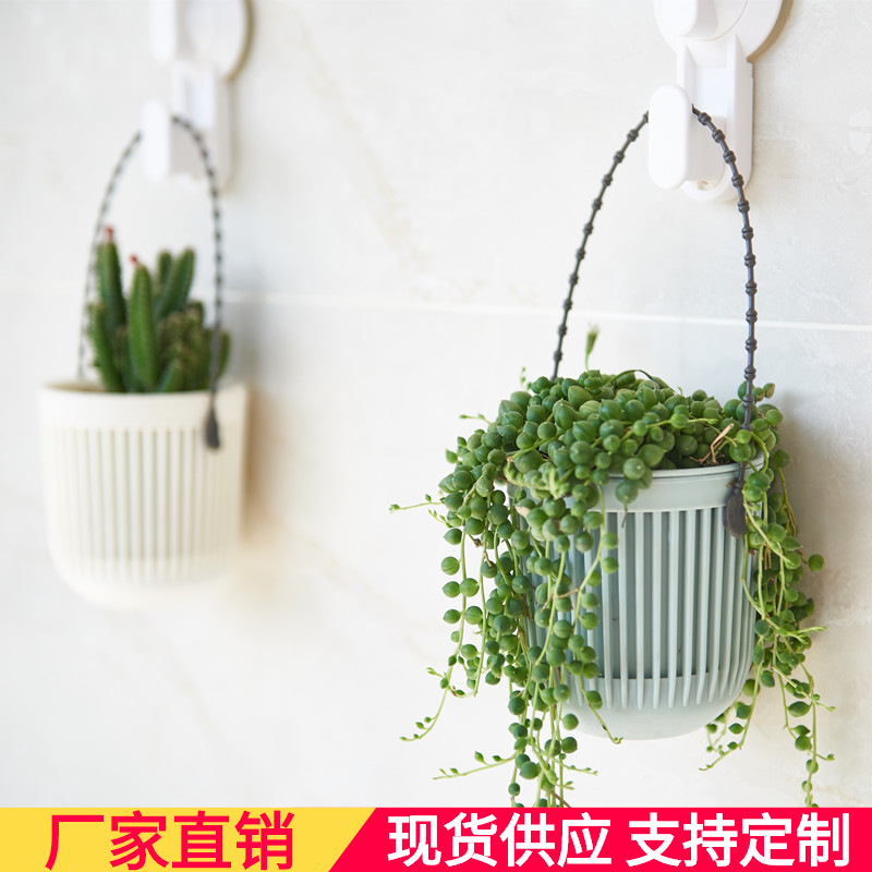 Wall-Mounted Flower Pot Balcony Wall Succulent Hydroponic Plant Hanging Orchid Flower Pot Wall Hanging Plastic Small Hanging Pot