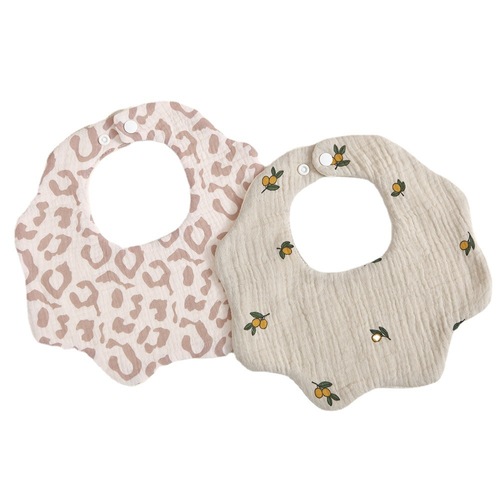Korean style 6-layer cotton gauze petal bib Zou Zou cloth saliva towel 360 degree newborn bib baby anti-vomiting milk towel