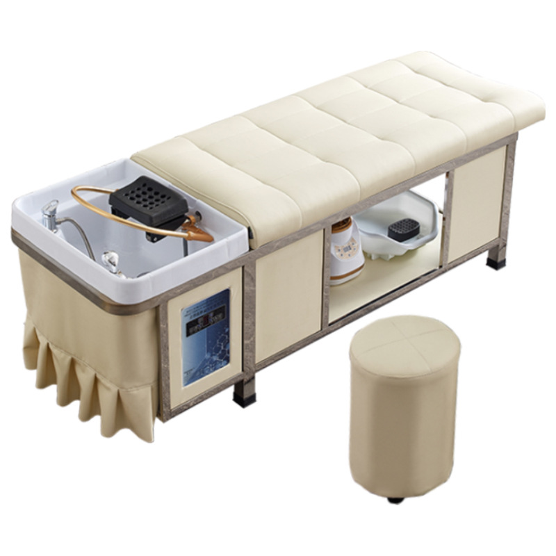 Barbería de alta gama, cama de lavado de cabello especial, calentador de agua de fumigación, circulación de agua, masaje integral, cama de lavado de cabello