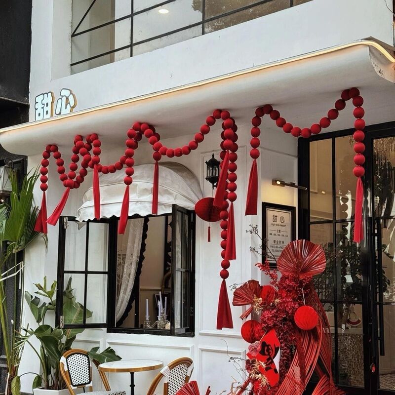 Doorway Decoration Festive Fabric Ball Garland Shop Wedding Atmosphere Decoration Scene Setup Lantern Photo Props Doorway Decoration Festive Fabric Ball Garland Shop Wedding Atmosphere Decoration Scene Setup Lantern Photo Props