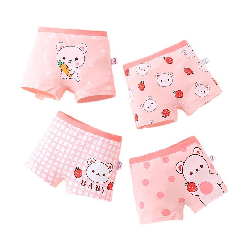 Niñas de ángulo plano, pantalones interiores de algodón antibacterianos, pantalones de dibujos animados transpirables, pantalones cortos, leggings, tendencia directa de fábrica