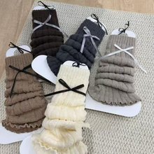 秋冬爆款INS风加长保暖饰品粗针毛线女士儿童袜套批发