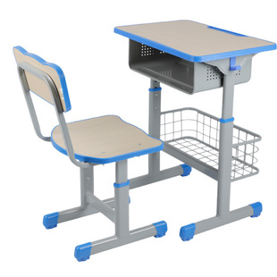 School Tutoring Class Children Learning to Write Desk Single Student Desk and Chair with Book Bar Learning Homework Table Wholesale