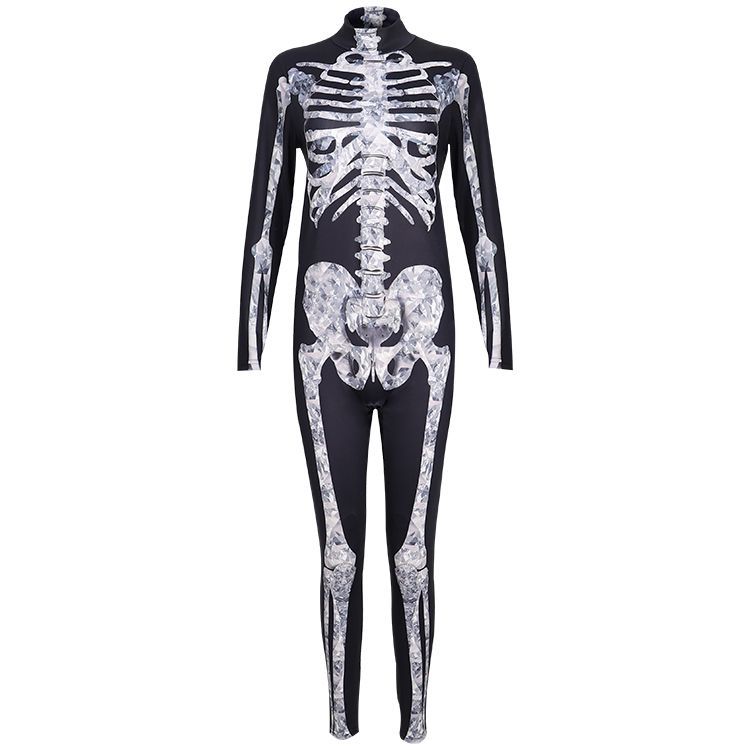 Halloween personalizado cosplay esqueleto esqueleto humano cos trajes disfraz europeo y americano fantasía ropa de mujer