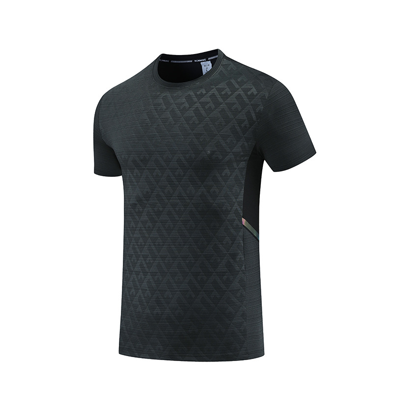 2022 verano hombres deportes hielo seda ropa de secado rápido manga corta T transfronteriza casual ligero fitness correr cuello redondo Camiseta
