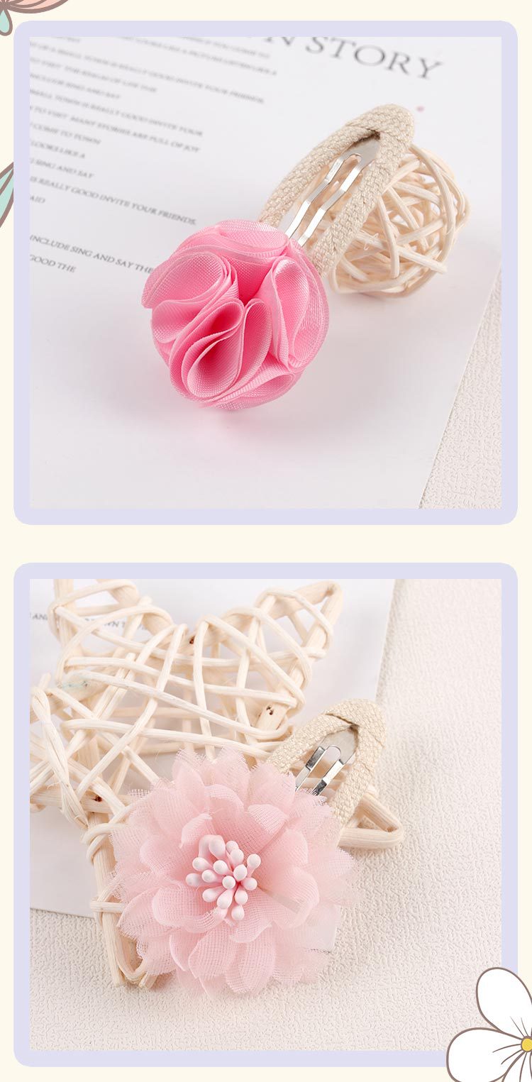 Fashion Flower Cloth Inlay Rhinestones Pearl Hair Clip 1 Piece1