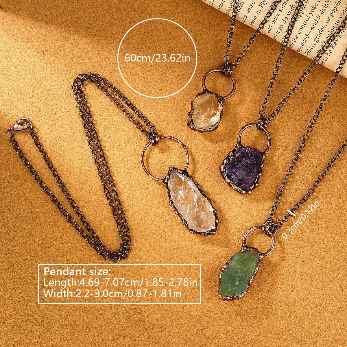 39g Weight Copper Pendant Material Natural Stone, Crystal Inlay Material Pendant Necklace Classification Copper Chain Material Belcher Chain Chain Type 1 Piece Quantity Daily Occasion Copper Material Geometric Pattern All Seasons Season Women's Gender Handmade, Inlay Design Ethnic Style, Shiny Style Wholesale Jewelry Ethnic Style Shiny Geometric Copper Natural Stone Crystal Handmade Inlay Pendant Necklace Belcher Chain 无