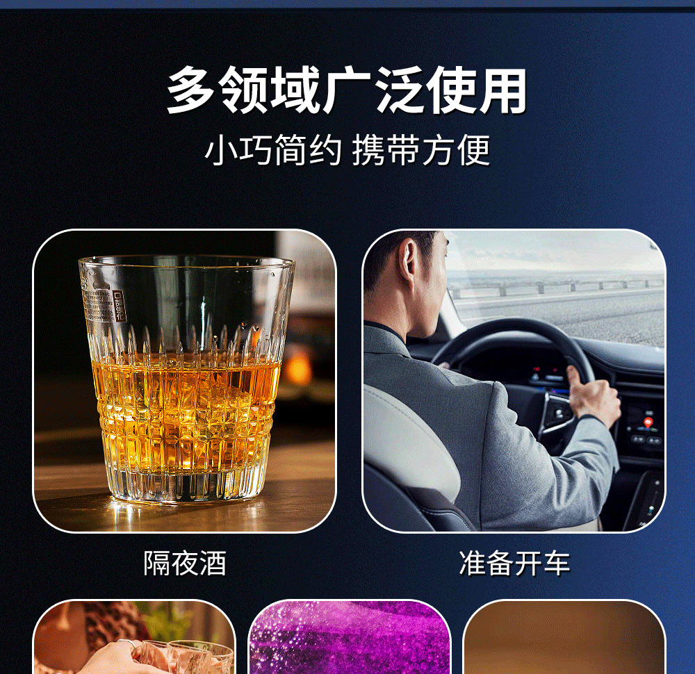 Alcohol Testing Detector S+ Mini Portable High-Precision Electrochemical Air Blowing Alcohol Tester for Checking Drunk Driving
