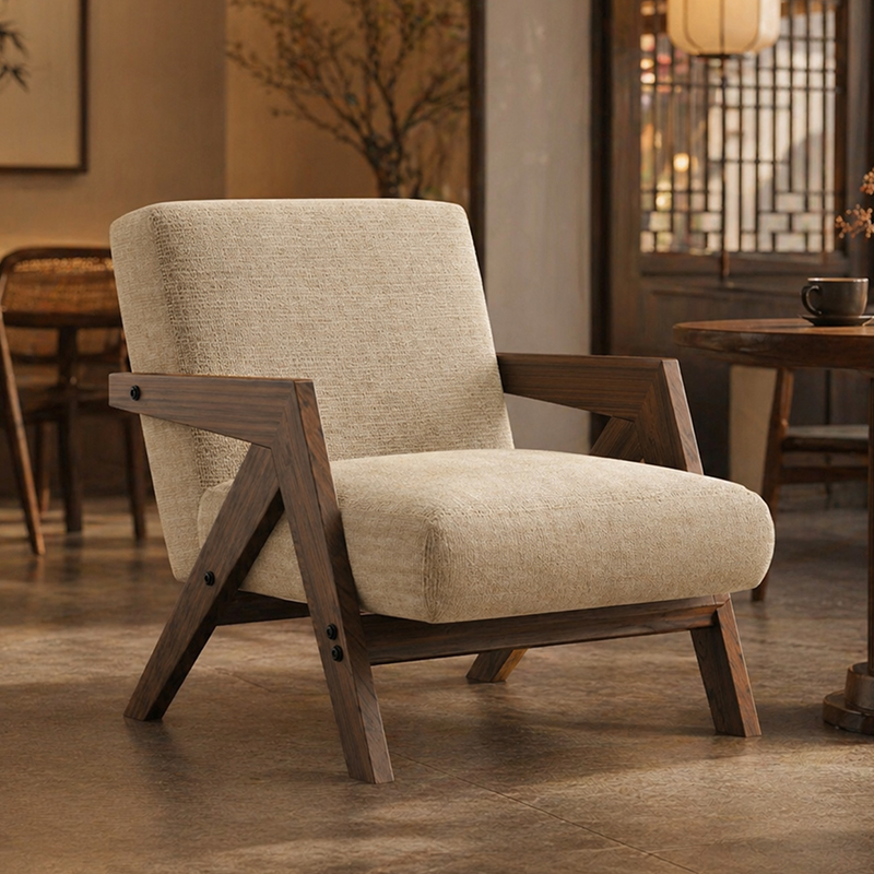 Single sofa chair, living room, balcony, home, lazy chair, leisure chair, hotel, French, vintage style, Richard chair
