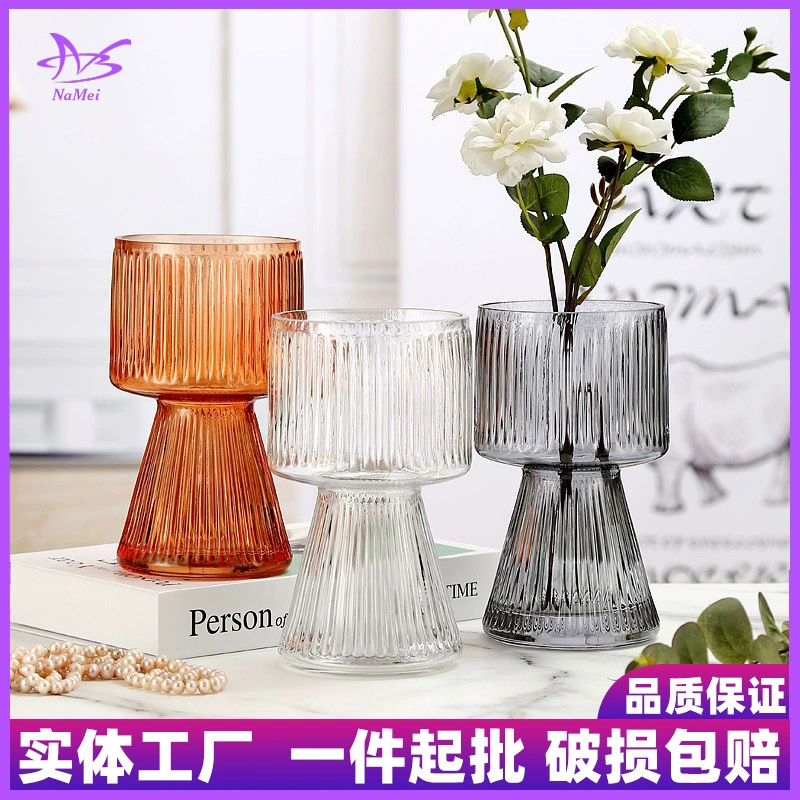 Скандинавская простая стеклянная ваза в стиле ins высокое украшение креативная Цветочная композиция для гостиной высококачественное украшение оптом