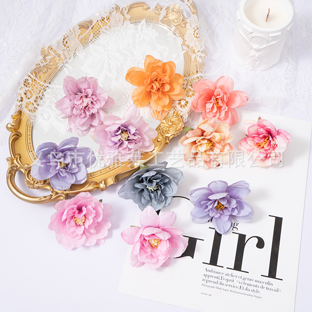 모조 수련꽃, 모란꽃, 조화, 실크꽃, DIY 수제 한복 머리 장식, 의류, 결혼식 장식