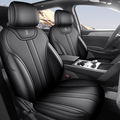 New Car 25 BYD Song PRO Full Leather Car Cushion Four Seasons (Four Seasons Pad) - mysterious-black-standard-edition-note-the-model-year-all-in-one-rear-package