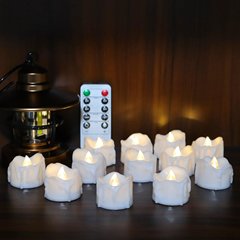 国境を越えた定期的な涙の波状充電式リモコン電子ティーライトLEDハロウィンパーティー雰囲気ライト