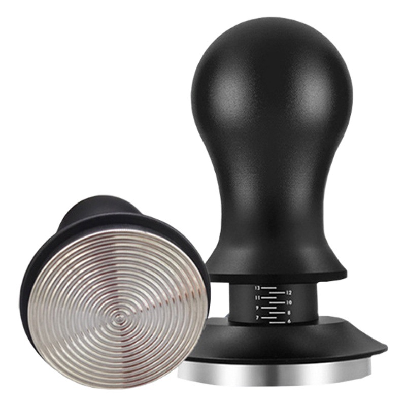 Acero inoxidable con escala café 58mm hilo inferior polvo prensa ajustable elástico relleno café en polvo prensa martillo