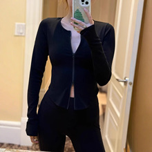 alo新品健身训练跑步运动瑜伽服针织衫外套女款长袖拉链开衫上衣