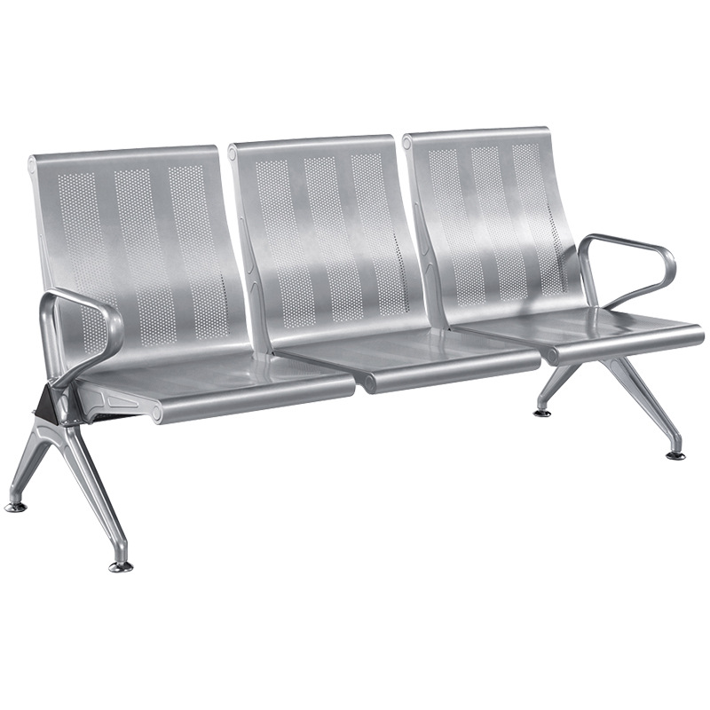Sillas de espera con reposabrazos de acero laminado en frío para aeropuertos, estaciones, centros de salud y hospitales, fabricadas en Foshan.