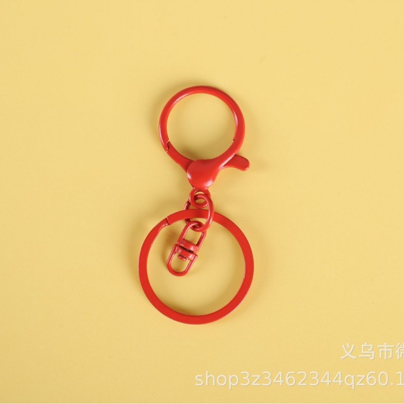 彩色烤漆钥匙圈锌合金8字龙虾扣3件套DIY钥匙扣箱包玩具挂扣配件|undefined