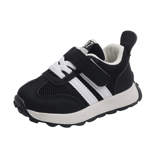 Spring New Children's Sports Shoes Boys' Breathable Mesh Shoes Soft Sole Anti-Slip Baby Shoes Girls' Running Shoes