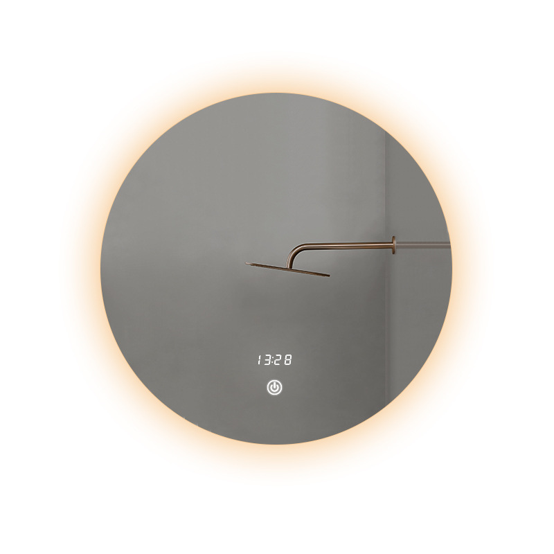 Espejo inteligente colgado en la pared del baño espejo led inodoro maquillaje colgado en la pared con lámpara gafas de baño espejo luminoso anti-fog de alta definición