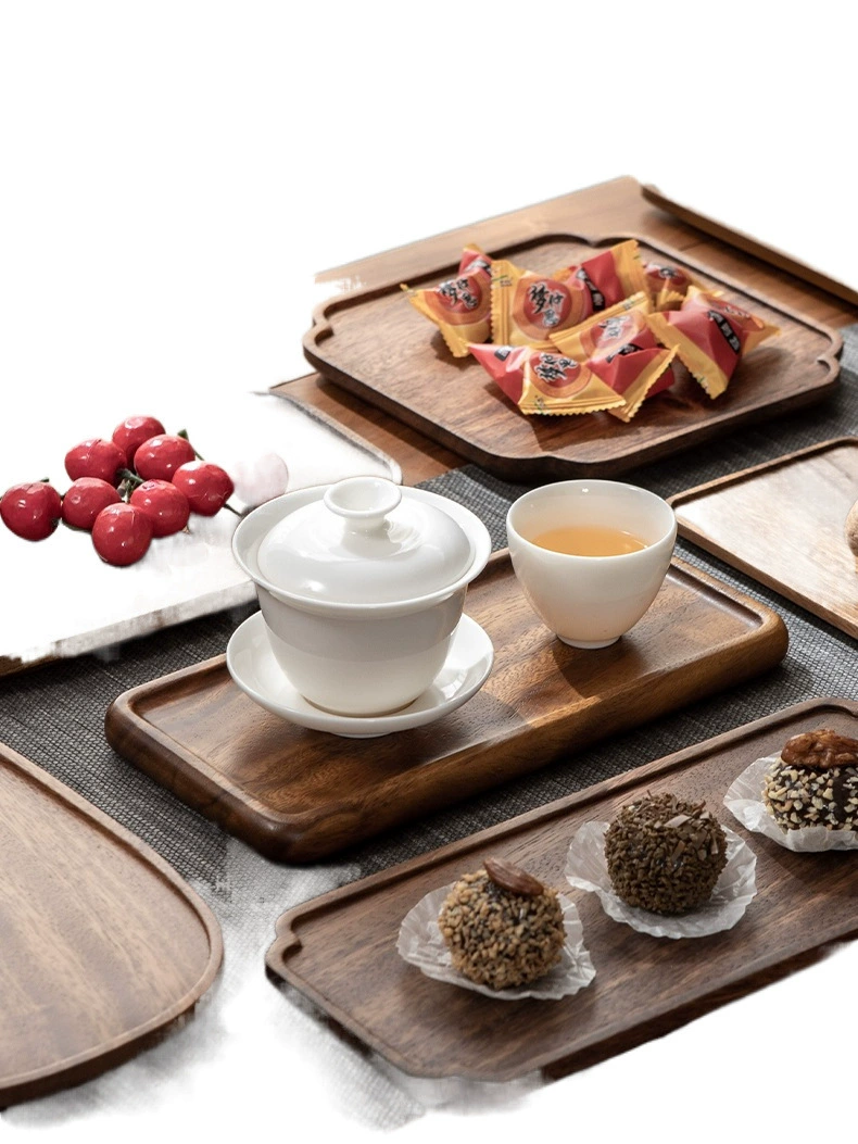 Деревянная подушка для чая Ho Tao из цельного дерева, паллета, творческий фруктовый десерт, десертное блюдо, прямоугольная посуда, наследственное, сухая пузырьковая тарелка