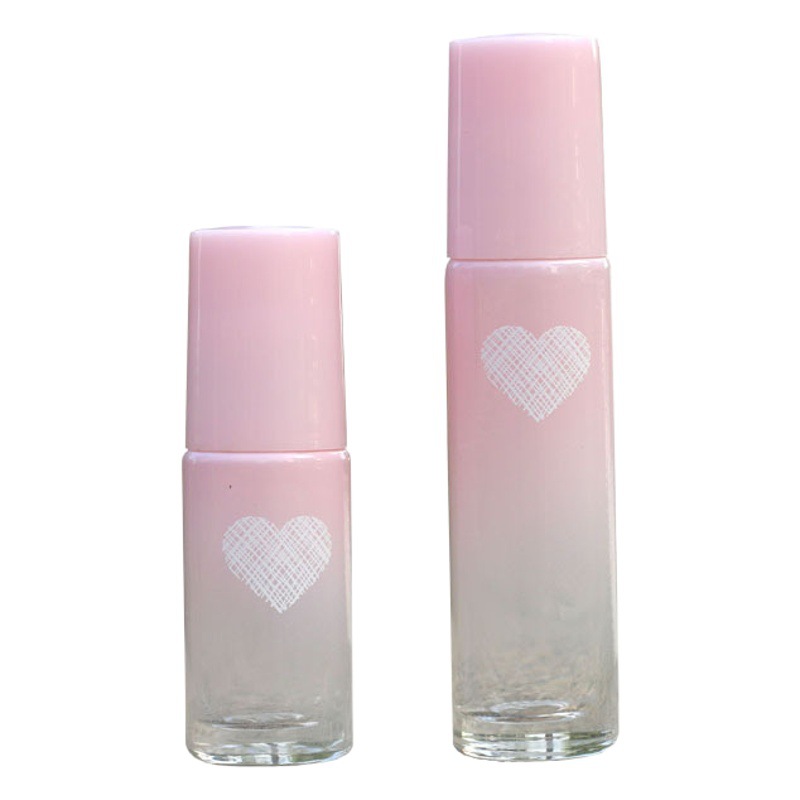 5ml10ml amor perla polvo esencial aceite bola rodillo botella Rosa cristal grano perfume sub-embalaje botella de vidrio Jade bola