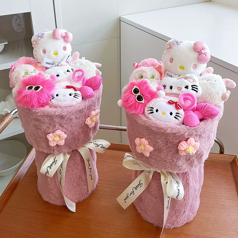 Hello Kitty, детская рождественская мультяшная кукла для друга, букет, подарок на день рождения