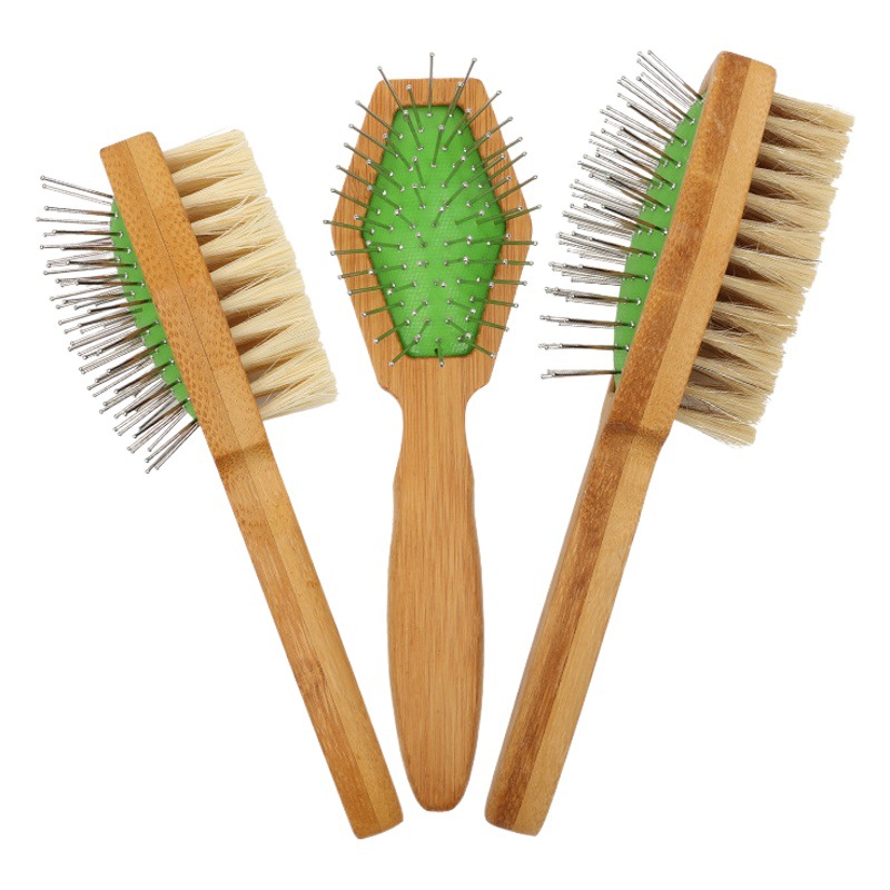 Mascota peine perro masaje peine de doble cara peine de gato cepillo de cerdas de depilación gato belleza aguja peine suministros para mascotas