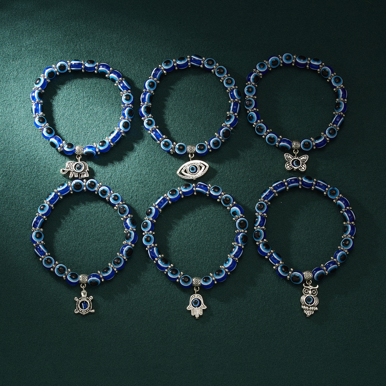Fashion Palm Eye Resin Beaded Womenu0027S Bracelets 1 Piece