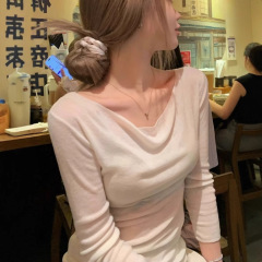 「细腻水溶羊毛~超爱荡领针织」10绵羊毛八分袖上衣女秋