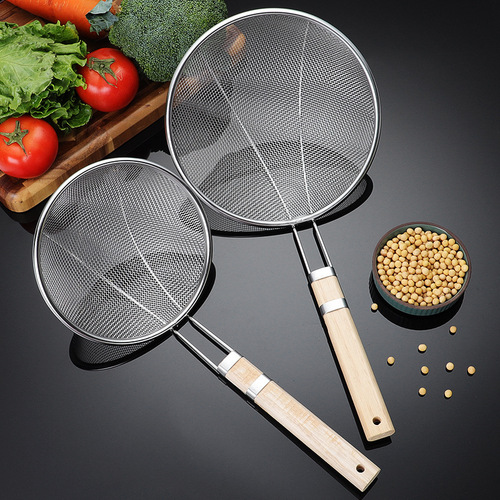 Stainless steel large commercial kitchen filter screen deep fryer fine mesh sieve large scoop large ladle large skimmer fine mesh strainer