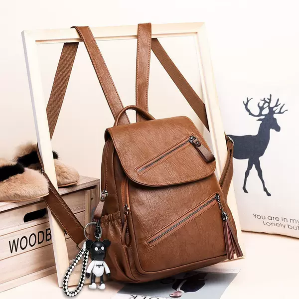 Backpack for Women 2026 Trendy Korean Style Versatile Fashion Soft Leather Women's Backpack Large Capacity School Bag Women's Bag