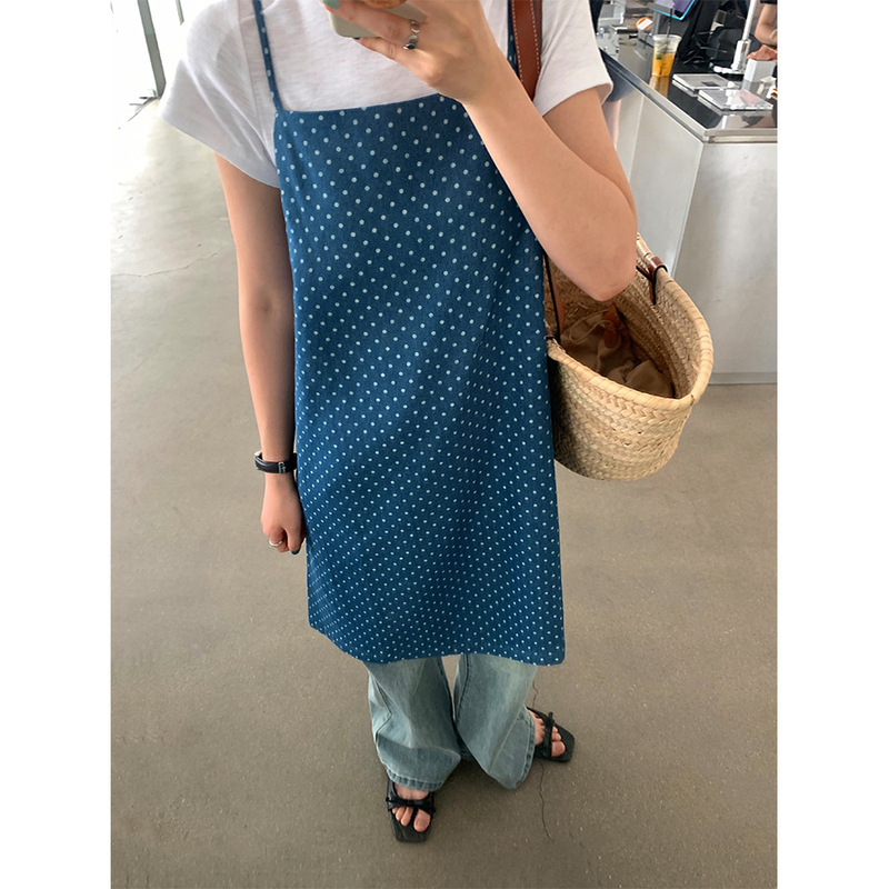 Huang Zheng Spicy Girl Style Adjustable Suspender Polka Dot Dress for Women 2026 Summer Casual Denim Tank Dress 142Lh357 Huang Zheng Spicy Girl Style Adjustable Suspender Polka Dot Dress for Women 2026 Summer Casual Denim Tank Dress 142Lh357