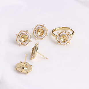 �߱�ɫ18K������ʯؐĸɽ�軨��ᔽ�ָ���� diy�ֹ��Ʒ����