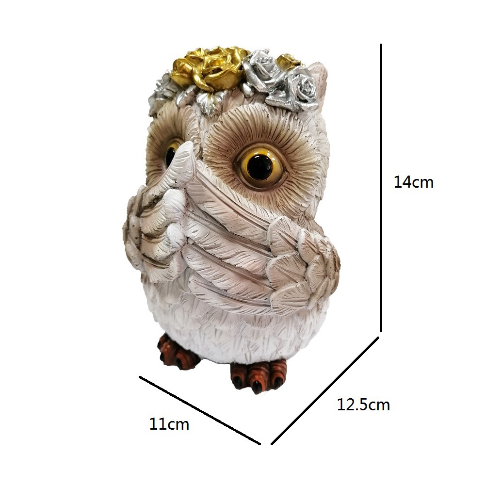 Courtyard Owl Ornaments Garden Resin Small Animals Three Birds Business Gifts