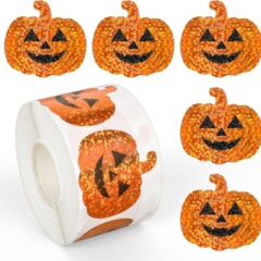 アマゾン外国貿易ハロウィーンカボチャシール巻きレーザーカボチャ形状防水ステッカー自己接着シール適用