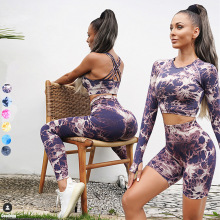 1/2/3PCS Women Ombre Seamless Yoga Sets Fitness Gym Workout