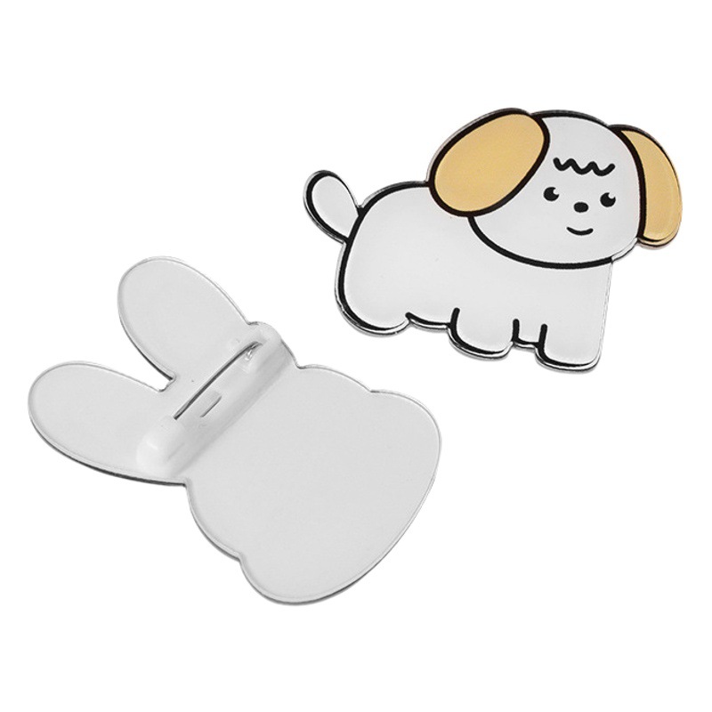 Acrílico lindo broche de la rana de dibujos animados cachorro insignia Net rojo estilo pin decorativo pequeño broche de regalo al por mayor