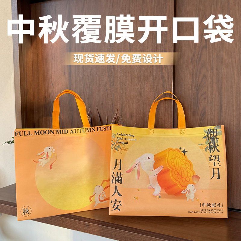 月饼礼盒礼品袋无纺布保温袋现货定logo保温袋外卖打包袋子高颜值