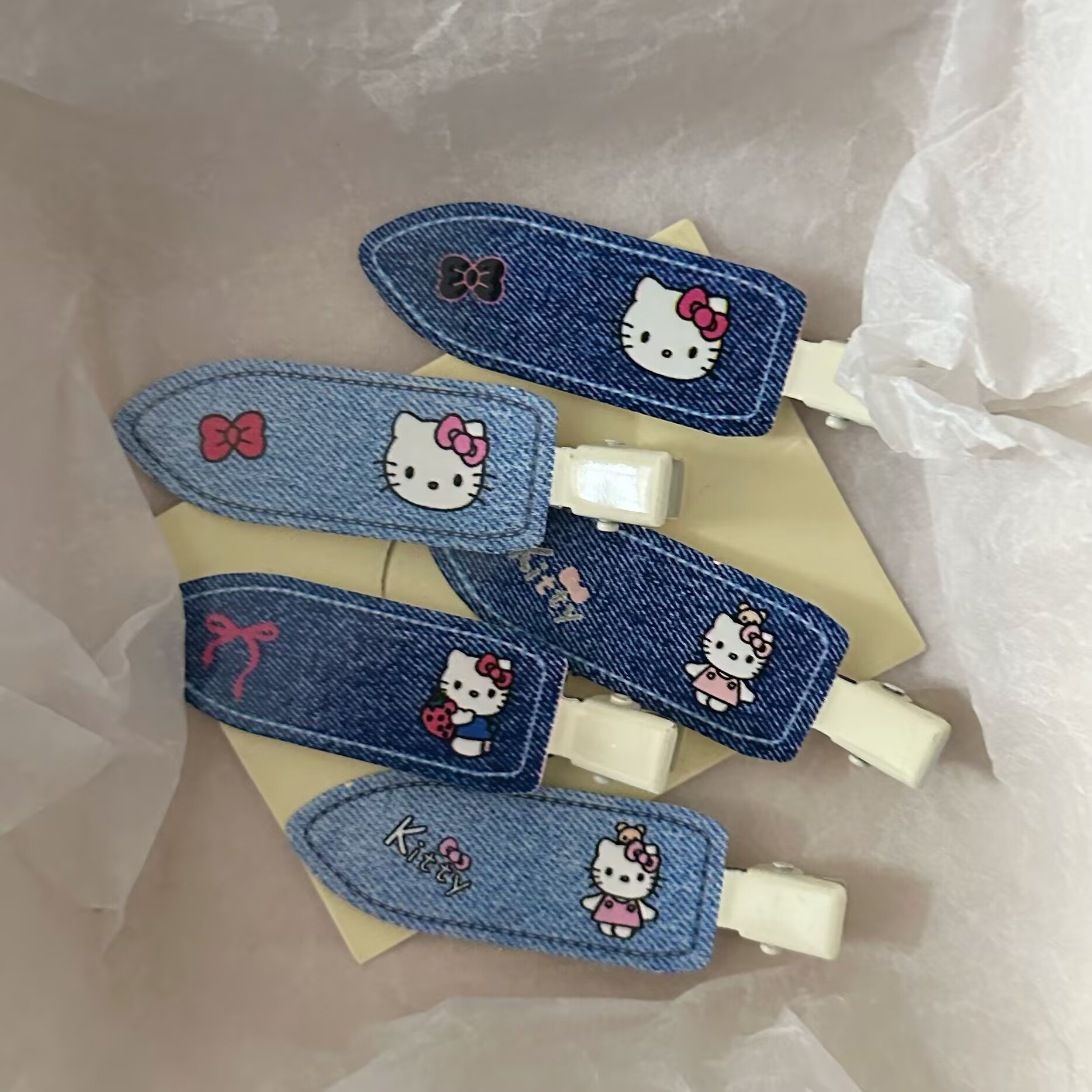 sweet cool denim blue  shovel barrettes japanese sweet girl side bang hairpin hair accessories wholesale