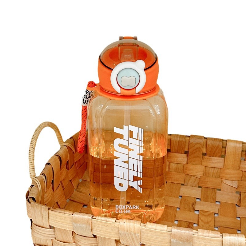 YSM6607-1000ml niños portátil deportes al aire libre taza de agua PC taza de plástico transparente taza de paja fábrica al por mayor