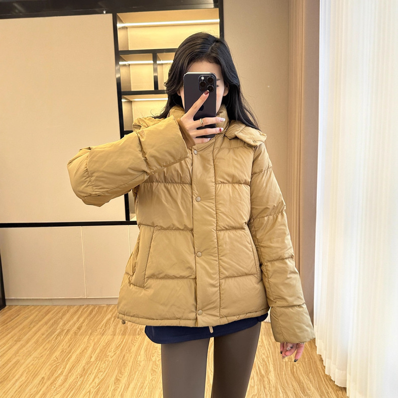 lulu同款泡芙五格羽绒服24冬季连帽加厚白鸭绒面包服时尚高端羽绒|undefined