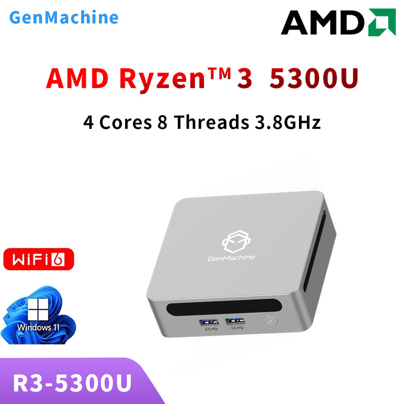 GenMachine Ruilong R3-4300U/5300U Business Office Home Computer MINI PC
