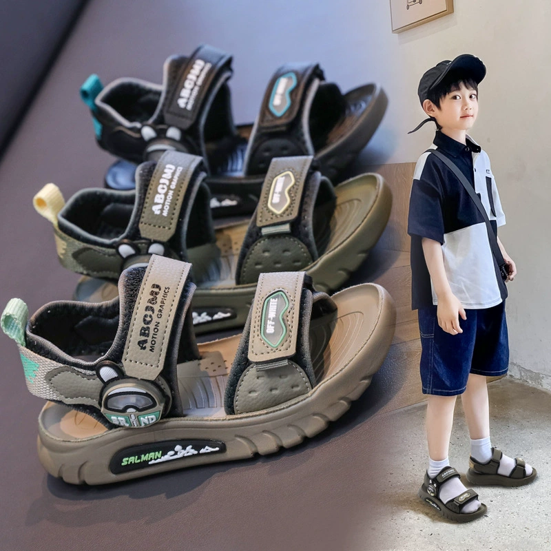 Детские сандалии с открытым носком летом 2025 года