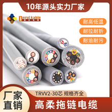 國標TRVV高柔性拖鏈電纜2 3 4芯耐油耐折1500萬次坦克鏈線機械臂