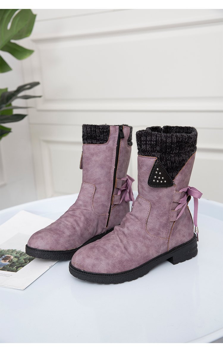 Large Size Short Boots Women Fashion Explosion Outer Boots Women Solid Color Low Heel Short Boots_voghion.com