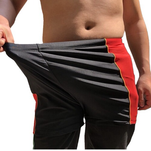 Men's Plus Size Swim Trunks with Added Padding, Wide Leg Swim Trunks, Fashion Color Block Men's Hot Spring Swimwear, Plus-Size Swim Pants Wholesale