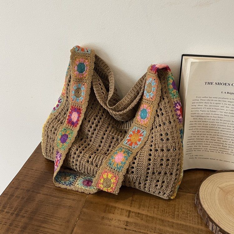 Knitted Bag, Large Capacity Tote Bag, Bohemian Woven Bag, New 2024 Crossbody Bag, Crossbody Bag, Women's Bag, Trendy Bag Knitted Bag, Large Capacity Tote Bag, Bohemian Woven Bag, New 2024 Crossbody Bag, Crossbody Bag, Women's Bag, Trendy Bag
