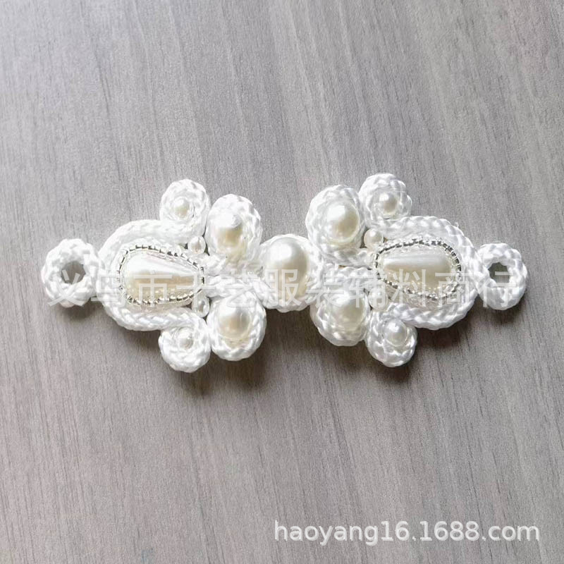 手工订珠国潮风盘扣/手工纽扣/工艺纽扣/中国结纽扣(图)