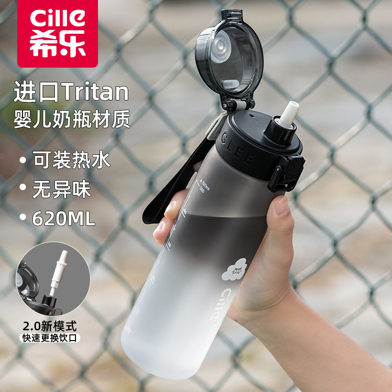 希乐水杯大容量男女儿童学生上学运动水壶tritan塑料杯子创意潮流|undefined